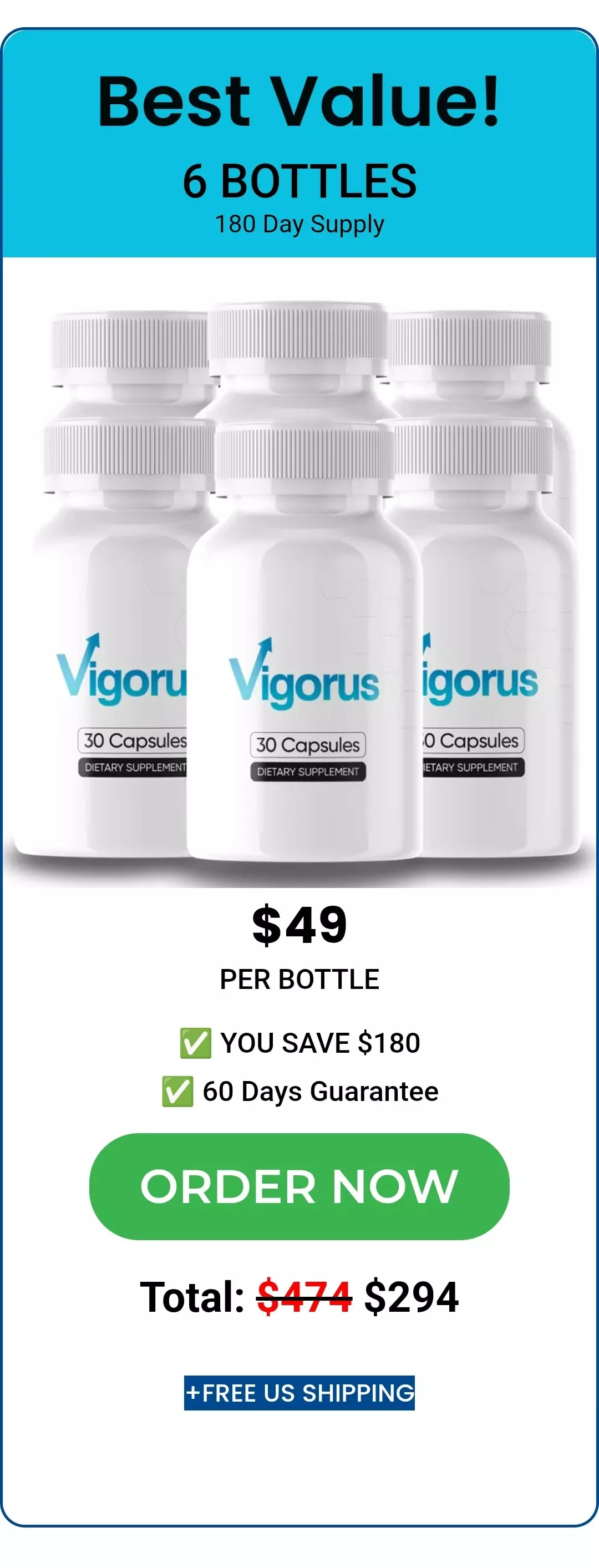 Vigorus™ 6 bottles pricing